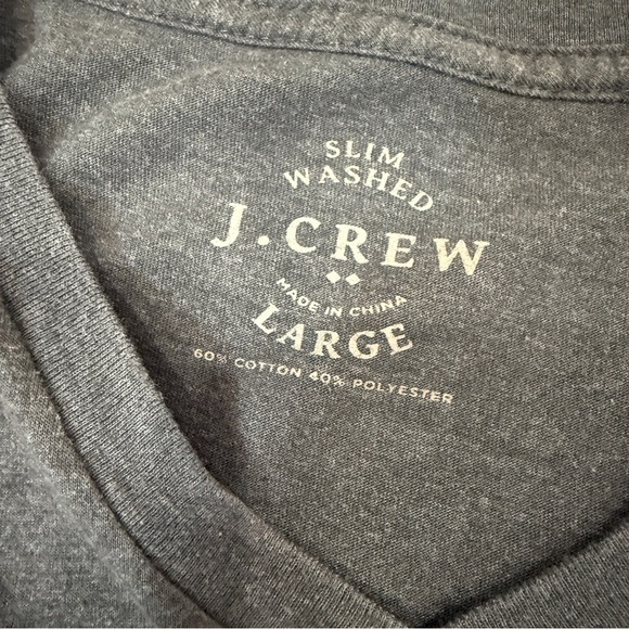 J. Crew Men's Slim Washed Gray V-Neck Shirt Size L - Picture 15 of 17